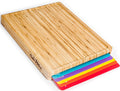 Bamboo Cutting Board Set with Holder & 6 Mats