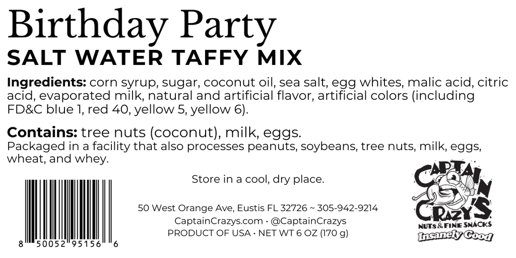 Birthday Party Salt Water Taffy Mix