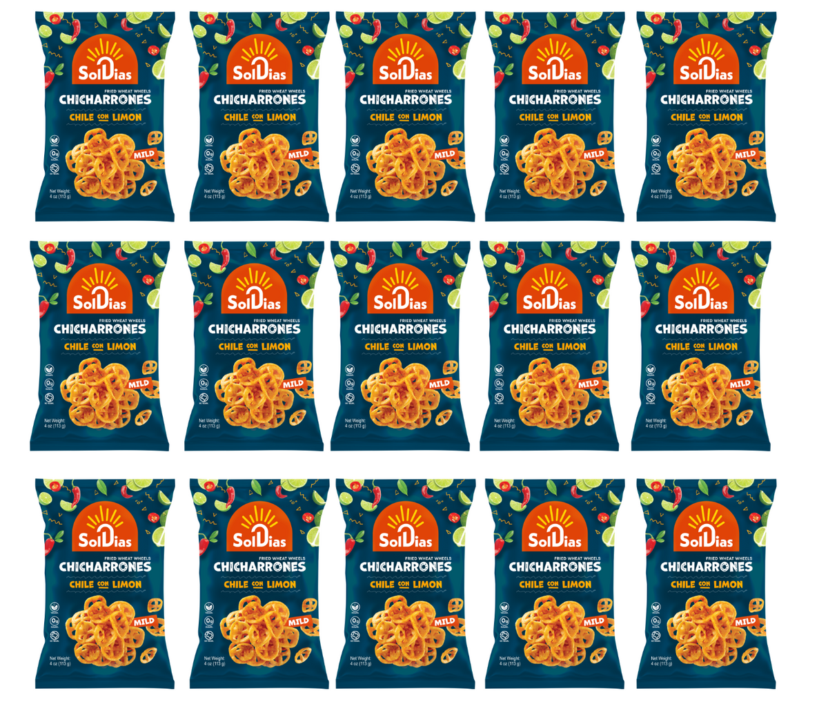 Chicharrones Chile Limon | Fried Wheat Wheels | 4 oz